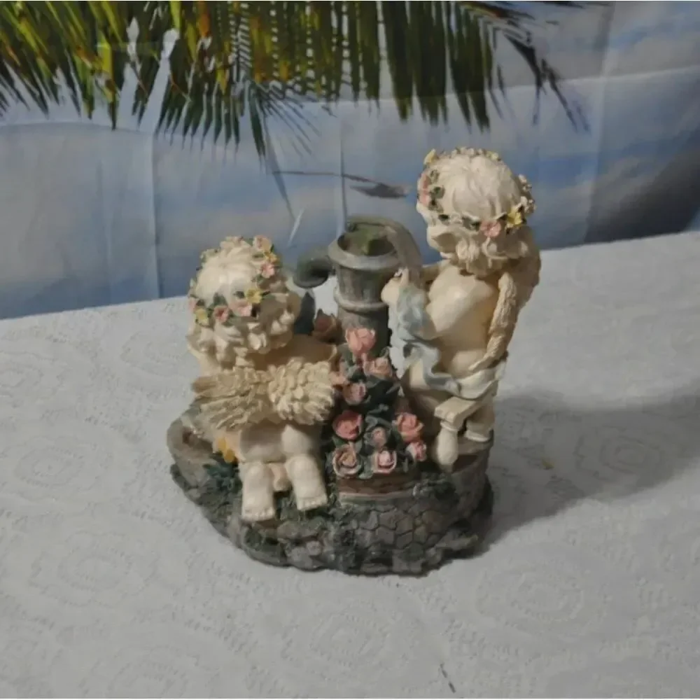 Adorable Angels in the Garden Music Box Plays 